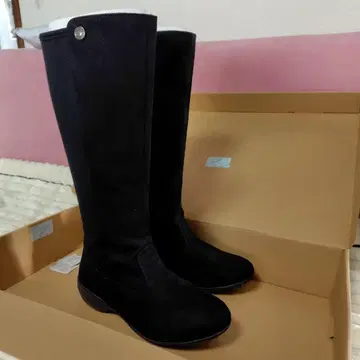 새상품급 ellesse 엘레쎄 블랙 스웨이드 롱 부츠 미끄럼 방지 M