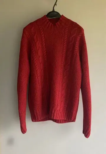 트랜스컨티넨츠 하이넥 울 스웨터 빨간색