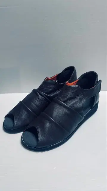 여성용 가죽 컴포트 슈즈 오픈토 샌들 브라운