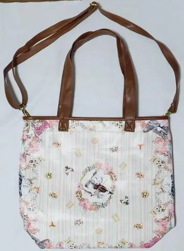 고양이 패턴 2way 백 하자 있음