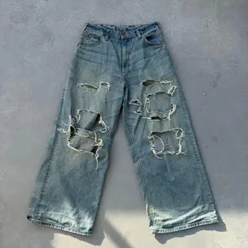 [ LEE x BEAMS ] 별주 크러쉬 배기 팬츠