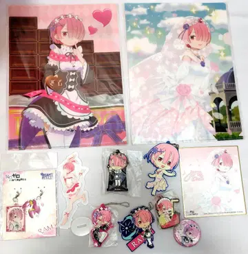 리제로 라무 클리어 파일 아크릴 메트리 색지 키링 캔뱃지 외