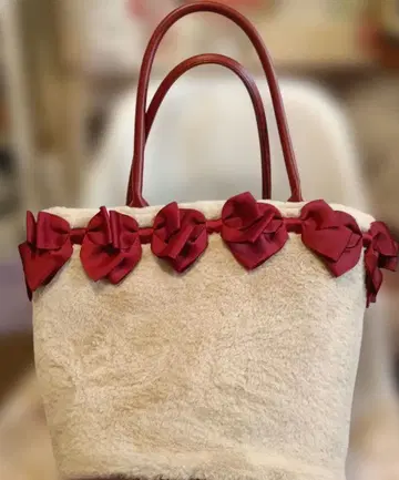 시마무라 아오키 미사코 님 니나스 온라인 한정판 빨간색 리본 퍼 백 중고