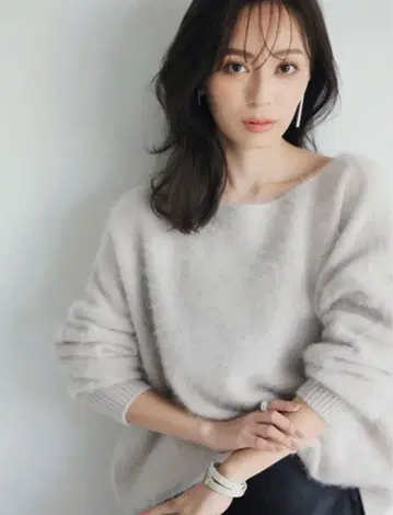 [ 새상품급 ] anuans 라쿤 보트넥 니트 풀오버 ICE GREY