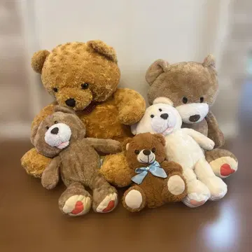 곰 봉제 인형 5개 세트 테디 베어 곰 테디베어 흐물흐물 베어 씨