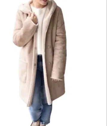 [ SALE ] ships 후드 부착 베이지 무스탕 코트