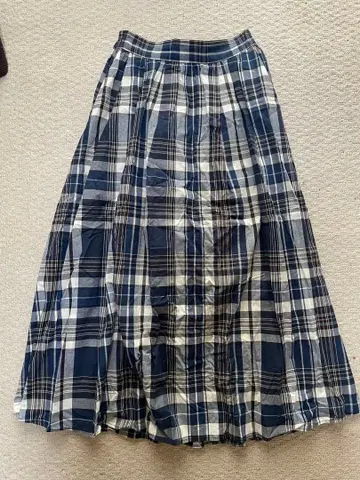 체크 무늬 롱 스커트 L 사이즈