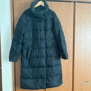 롱 블랙 다운 자켓 롱