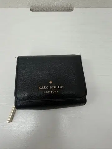 kate spade 3단 폴더형 지갑 블랙 가죽 새상품급