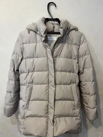 GLOBAL WORK 우츠쿠 실루엣 후드 부착 다운 자켓 베이지