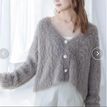 가격 인하 clear 비쥬 버튼 페더 숏 가디건