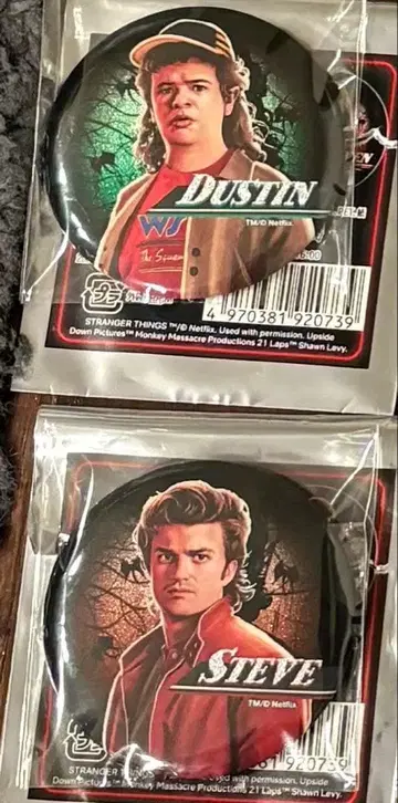 기묘한 이야기 캔뱃지 코믹콘 한정판 선행 스티브 더스틴