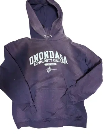 챔피온 ONONDAGA 칼리지 로고 후드티 페이드 네이비 아메카지