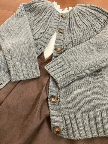 니트 가디건 + 오버롤 스커트 세트 판매