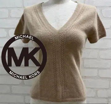 새상품급 MICHAEL KORS 베이지 V넥 반팔 니트