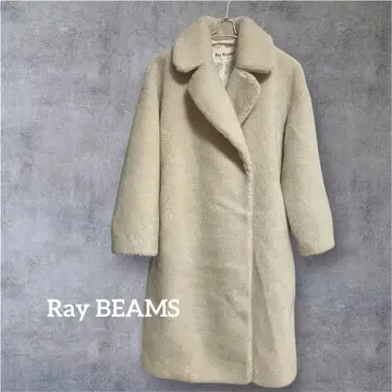 Ray BEAMS 보아 빅 실루엣 코트 화이트