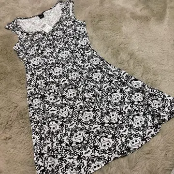 나이트메어 비포 크리스마스 잭 스켈링턴 올 패턴 드레스 디즈니