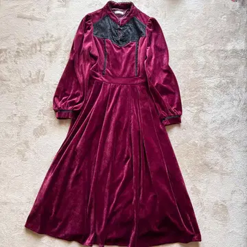 [ 엑시즈팜 ] 벨벳 원단 차이나풍 롱 원피스 드레스