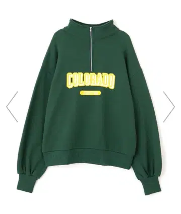 free's mart 칼리지 로고 하프 지퍼 맨투맨 다크 그린