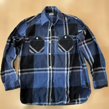 SUGAR CANE 체크 무늬 플란넬 셔츠 M