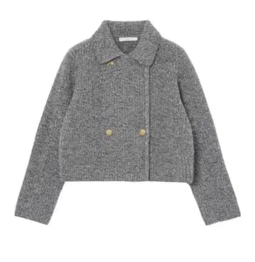 아나이 슈퍼 지론 카라 부착 가디건 그레이