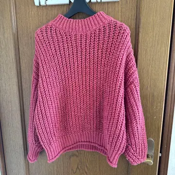 M 사이즈 핑크 짜임 니트 긴팔