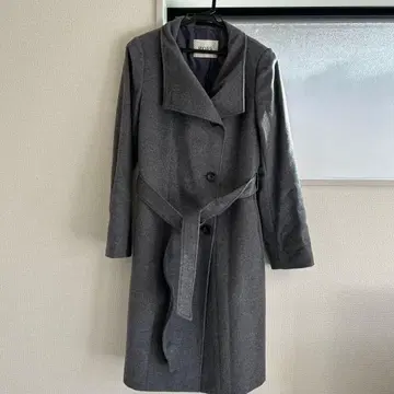 ROPE 그레이 롱 코트 벨트 포함