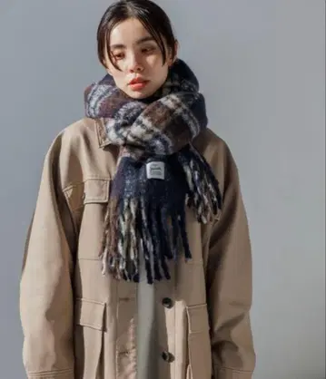 새상품급 JEANASIS 컬러 체크 스톨