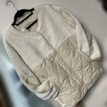 aquaist 보아 퀼팅 노카라 자켓