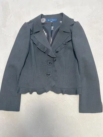 [ 컨디션 최상 ] M'S GRACY 프릴 테일러드 자켓 그레이 38