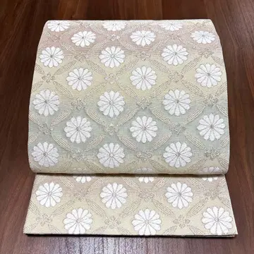 순수 실크 육통 후쿠로 오비 [ 칠보 꽃들 ]