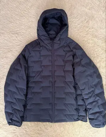 새상품급 UNIQLO 온라인 한정판 XXL 퍼프 테크 후드티 네이비 블루