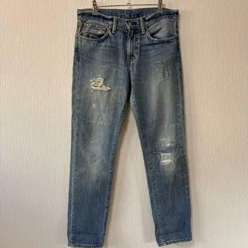 청바지 데미지 가공 슬림핏 데님 팬츠 하의 패치워크