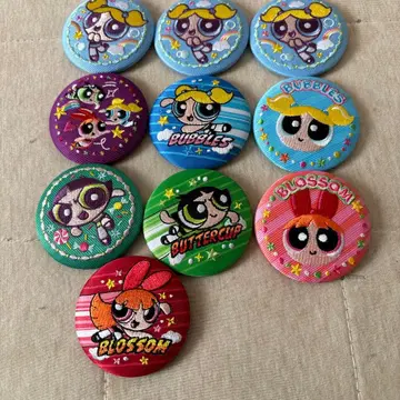 파워퍼프 자수 캔뱃지 10개