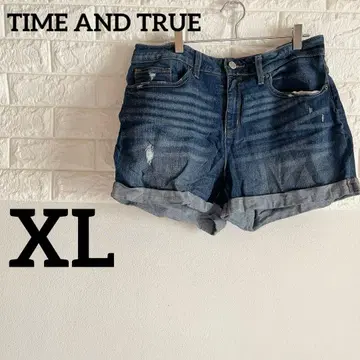 TIME AND TRUE [ XL ] 데님 숏팬츠 데미지 가공