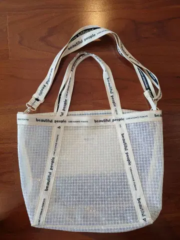 beautiful people 로고 테이프 숄더 토트