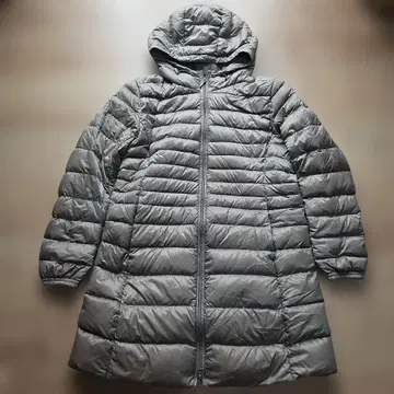 UNIQLO 베이지 울트라 라이트 다운 롱 코트 후디 새상품급 XL