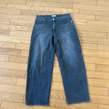 Lepis 다크 그레이 와이드 레그 데님