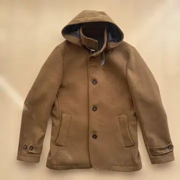 후드 부착 브라운 자켓 코트 M