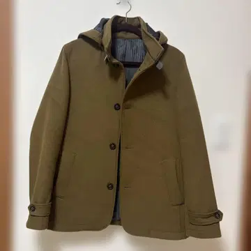 후드 부착 브라운 자켓 코트 M