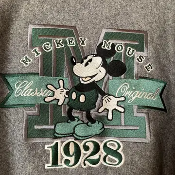 올드 미키 소매 가죽 점퍼