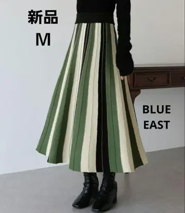 BLUEEAST 니트 스커트 아나바운드 그린 블루이스트