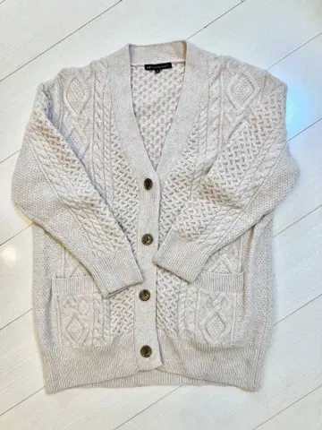 23구 울 아란 패턴 벌키 니트 가디건 38 M