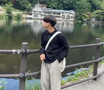 블랙 피케 셔츠 긴팔