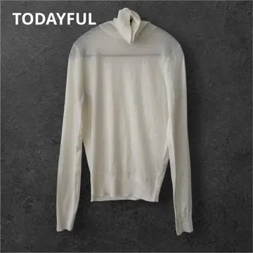투데이풀 하이 게이지 터틀 니트 화이트 F