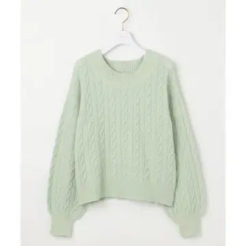 [ 새상품 ] anysis 민트 그린 케이블 짜임 니트 사이즈 2