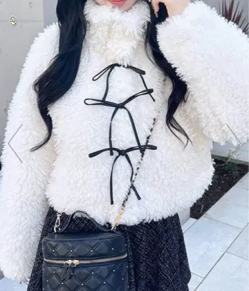 INGNI 리본 포함 스탠드 보아 블루종