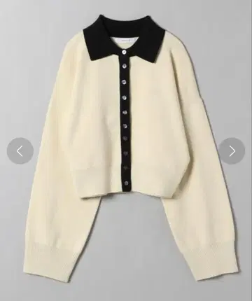 JEANASIS 숏 가디건 아이보리 블랙