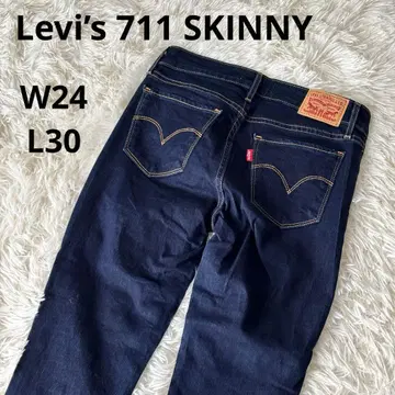 리바이스 711 스키니 데님 W24 L30 다크 블루