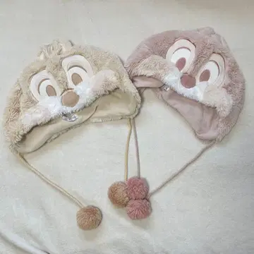 Disney 칩과 데일 팬캡 복슬복슬 2개 세트